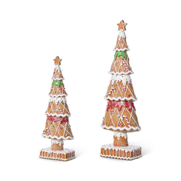 15.75 in. H Resin Christmas Tree Table Decor (Set of 2)