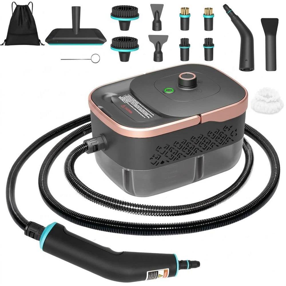 2500W Pressurized Handheld Corded Steam Cleaner w/ 15 pcs Accessories, 15s Heat-Up 42.27oz Tank for Tile, Grout, Fabric price history on PriceWatchPro