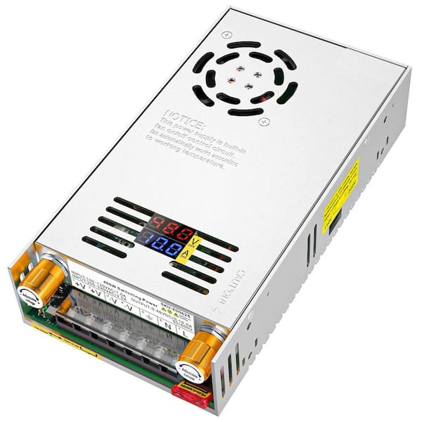 48V Power Supply AC 110V/220V to DC 0 - 48V 0 - 10A 480W Buck Converter Volt Amp Adjustable Adapter for Computer