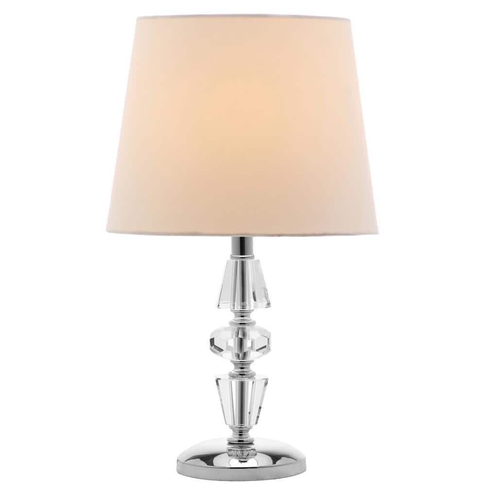 Crescendo Art Deco 16" Tiered Crystal Table Lamp with Off-White Shade