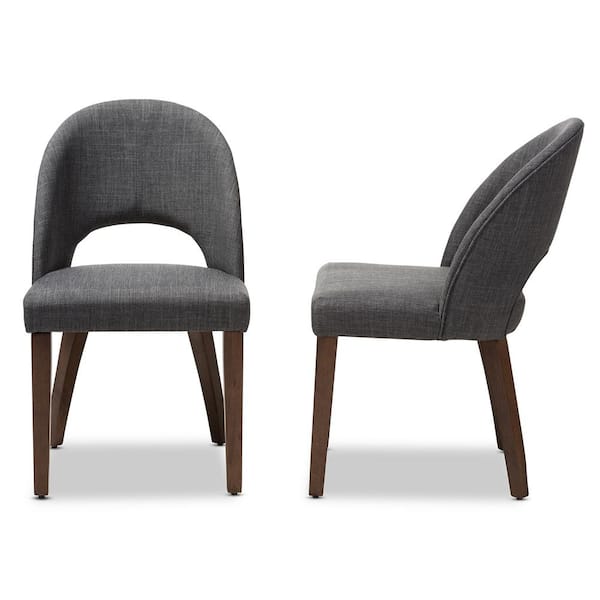 Baxton Studio Wesley Dark Gray Fabric Dining Chair (Set of 2)