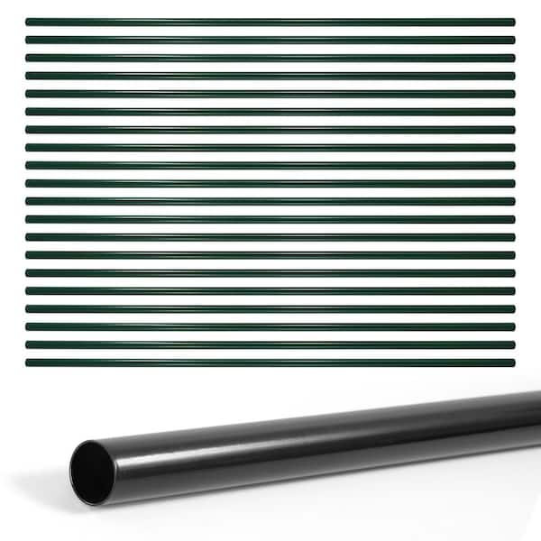 1-5/8 in. Chain Link Fence Black Galvanized Steel Top Rail (Pack of 20)