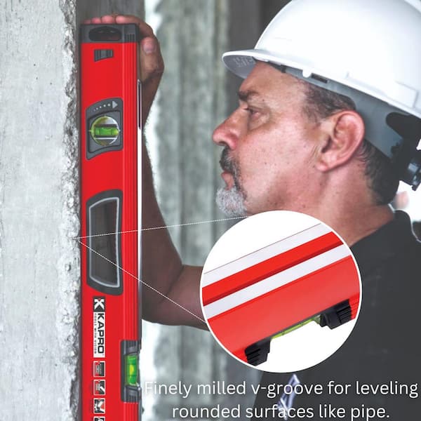Kapro 781 Genesis Box Level – 24'' Aluminum Level With Horizontal Vial & Dual-View Plumb Site, VPA Certified For Precision