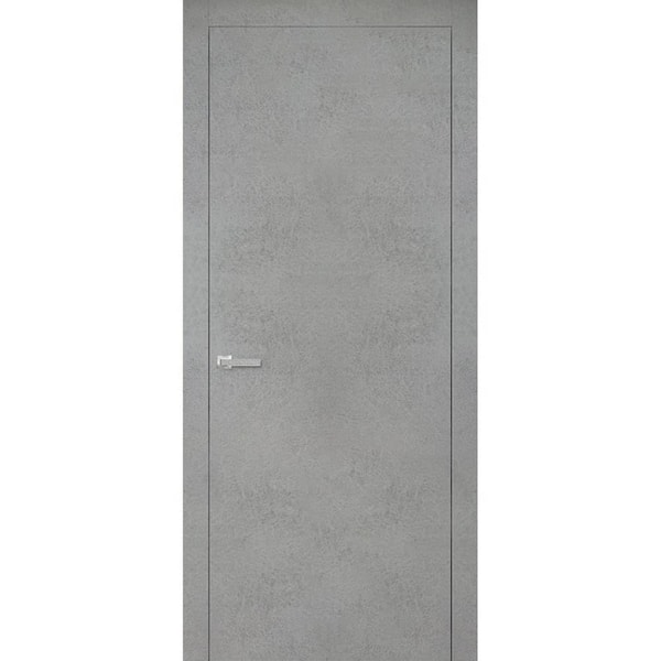 0010 42 in. x 84 in. Right-Hand/Inswing Solid Concrete Single Prehung Interior Door with Hardware