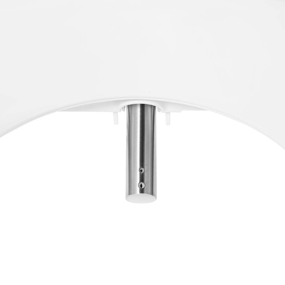White Elongated Sidearm Bidet Seat with Warm Air Dryer