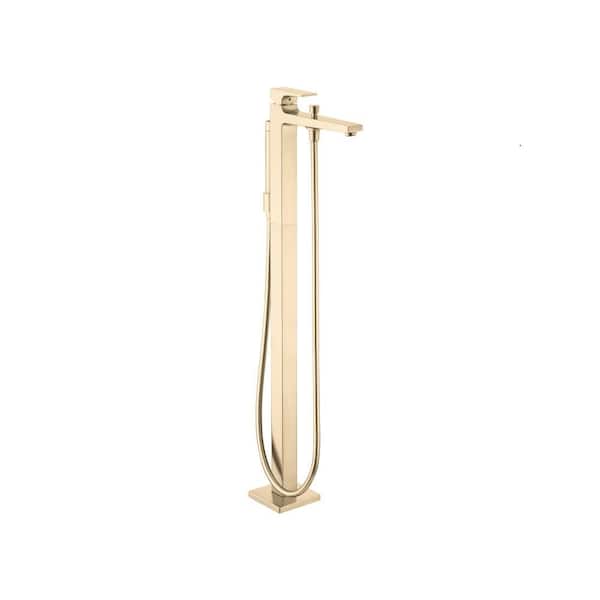 Metropol Single-Handle Freestanding Tub Faucet with Hand Shower in Brushed Gold Optic Valve Not Included