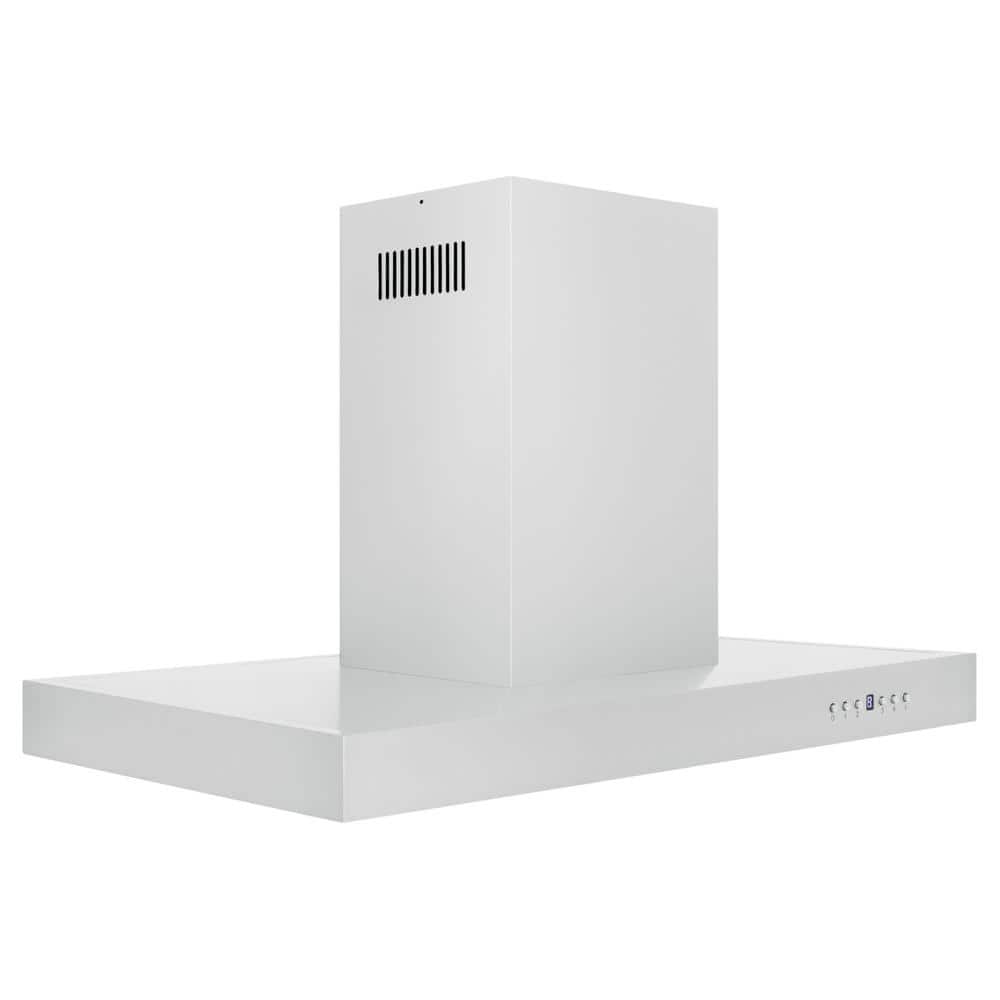 36" Stainless Steel Convertible Island Range Hood with Charcoal Filter