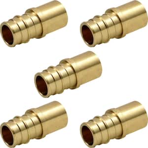 1 in. x 1 in. 90-Degree PEX A x Male Sweat Expansion Pex Adapter, Lead Free Brass for Use in Pex A-Tubing (Pack of 5)