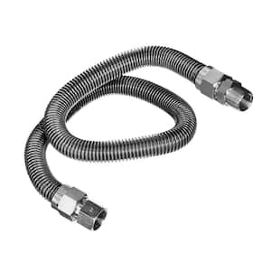 1/2 in. OD x 3/8 in. ID x 4 ft. Stainless Steel Flexible Gas Connector for Dryer/Water Heater, 3/8 in. FIP x MIP Fitting