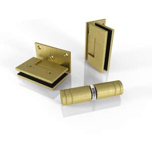 78 in. Bath Tub Door Only Hardware Pack in Satin Brass with Knob