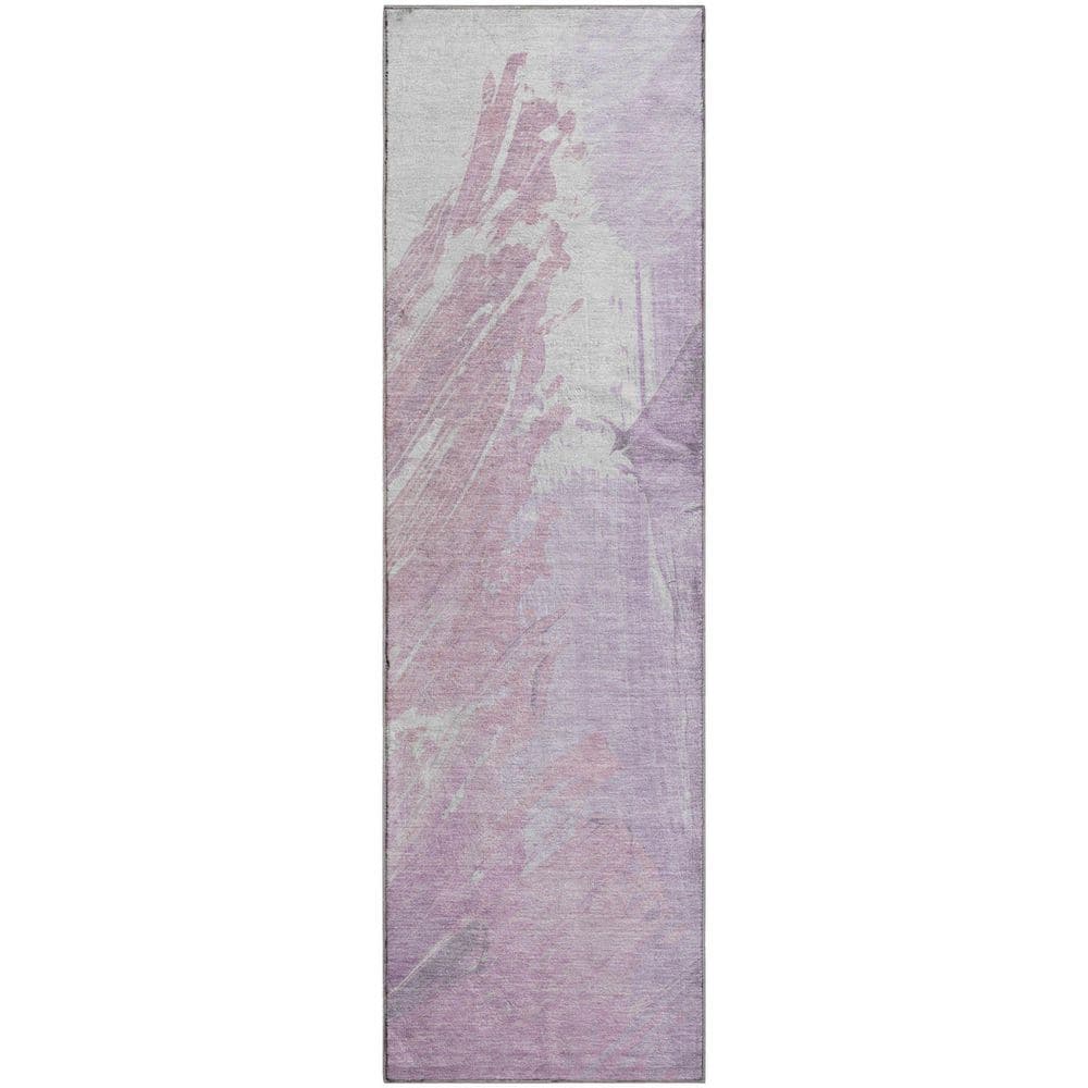 Mayfield Premium Machine Washable Abstract AMF1843 Lavender 2 ft. 3 in. x 7 ft. 6 in. Runner Rug price history on PriceWatchPro