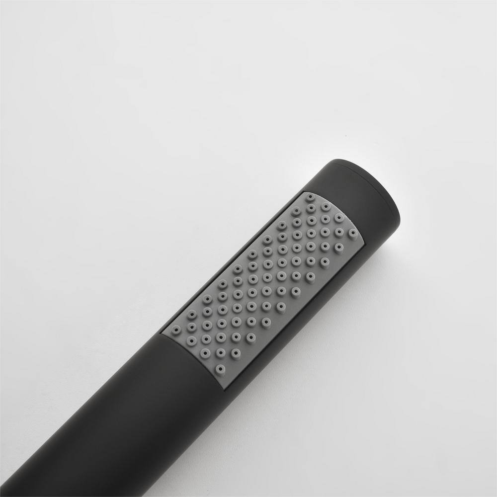 Matte Black Stainless Steel Freestanding Tub Filler with Hand Shower