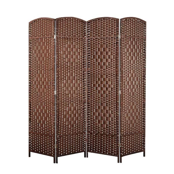 Avex 71 in. Wood Decorative Privacy Garden Fence 4-Panel Folding Screen