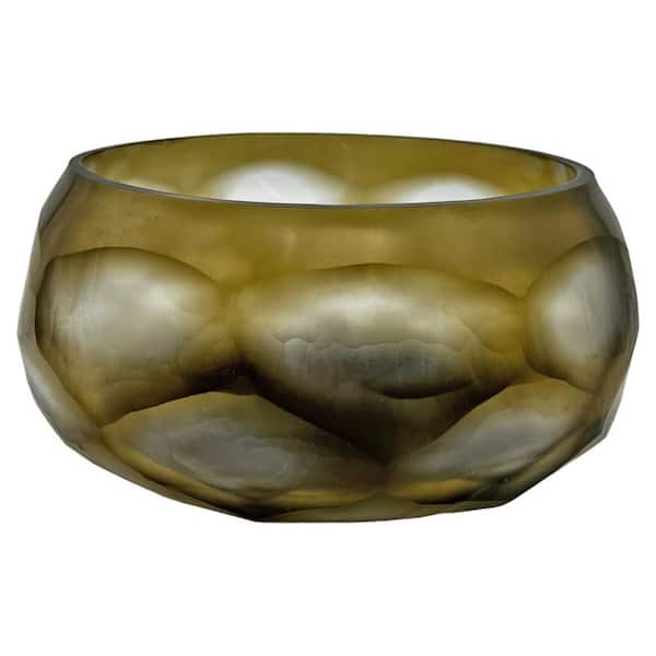 castellousa 4" Decorative Brown Stone Glass Cylinder Vase