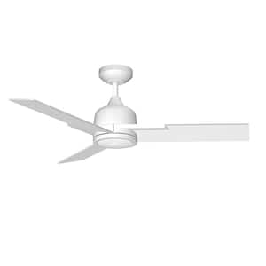 TRITON-44 44 in. Integrated LED Indoor White Ceiling Fan with White Polycarbonate (PC) Plastic Shade