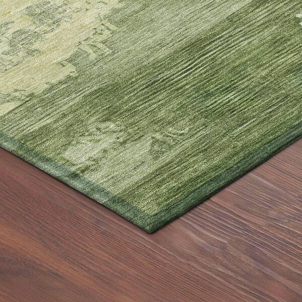 Chantille Machine Washable Indoor/Outdoor Abstract ACN2372 Olive 3 ft. x 4 ft. Area Rug