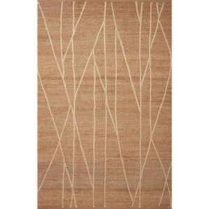 Bodhi Natural/Ivory 18 in. x 18 in. Sample Square Moroccan 100% Jute Area Rug