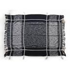 Modern Checks Blue / White Cotton Throw Blanket
