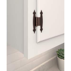 Oil Rubbed Bronze 3/8 in (10 mm) Offset Non-Self Closing, Face Mount Cabinet Hinge (2-Pack)