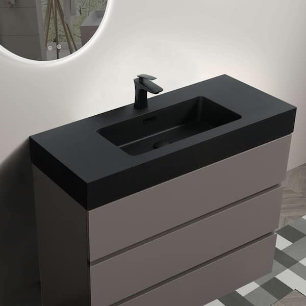 Ziyudura 36 in. Single Sink Freestanding Gray Bath Vanity Ziyudura 36 in. Single Sink Freestanding Gray Bath Vanity