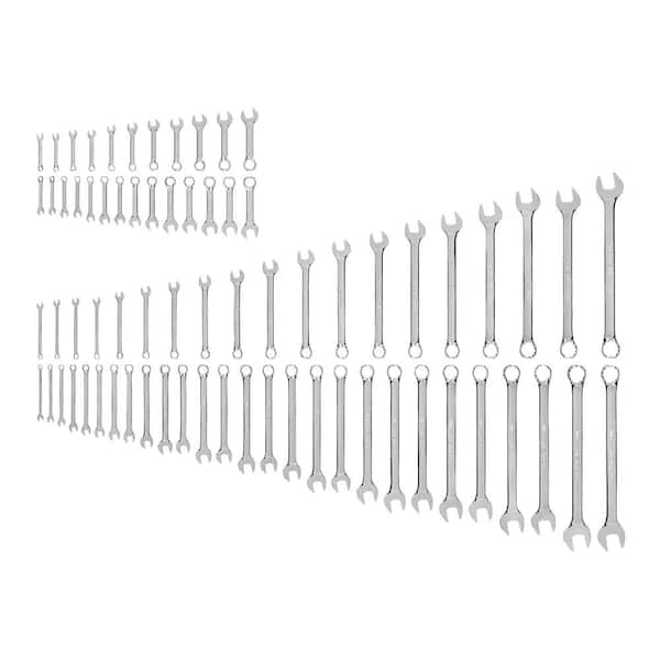 TEKTON 1/4 - 1-1/4 in. 6 - 32 mm Stubby and Standard Length Combination Wrench Set (71-Piece)