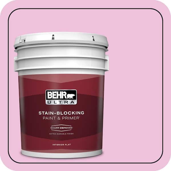 BEHR ULTRA 5 gal. #P120-1 Starlet Pink Extra Durable Flat Interior Paint & Primer