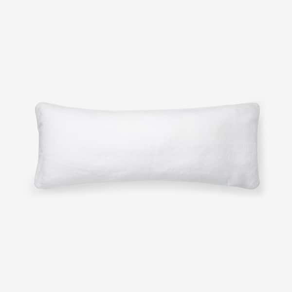 Company Cotton Plush White 14 in. x 40 in. Decorative Throw Pillow Cover