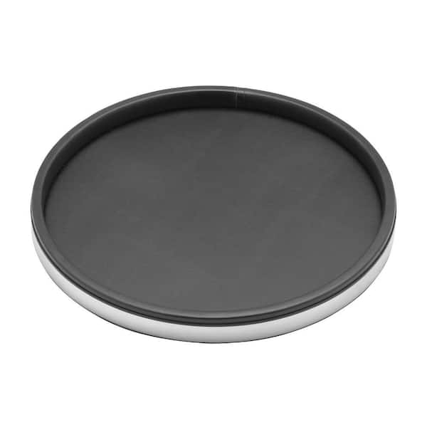 Sophisticates 14 in. Serving Tray in Black w/Brushed Chrome