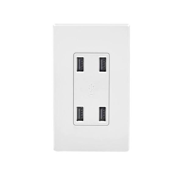 Powerplus Double Electric Wall Socket 2 Gang Switch Plug Outlet 13 AMP White 
