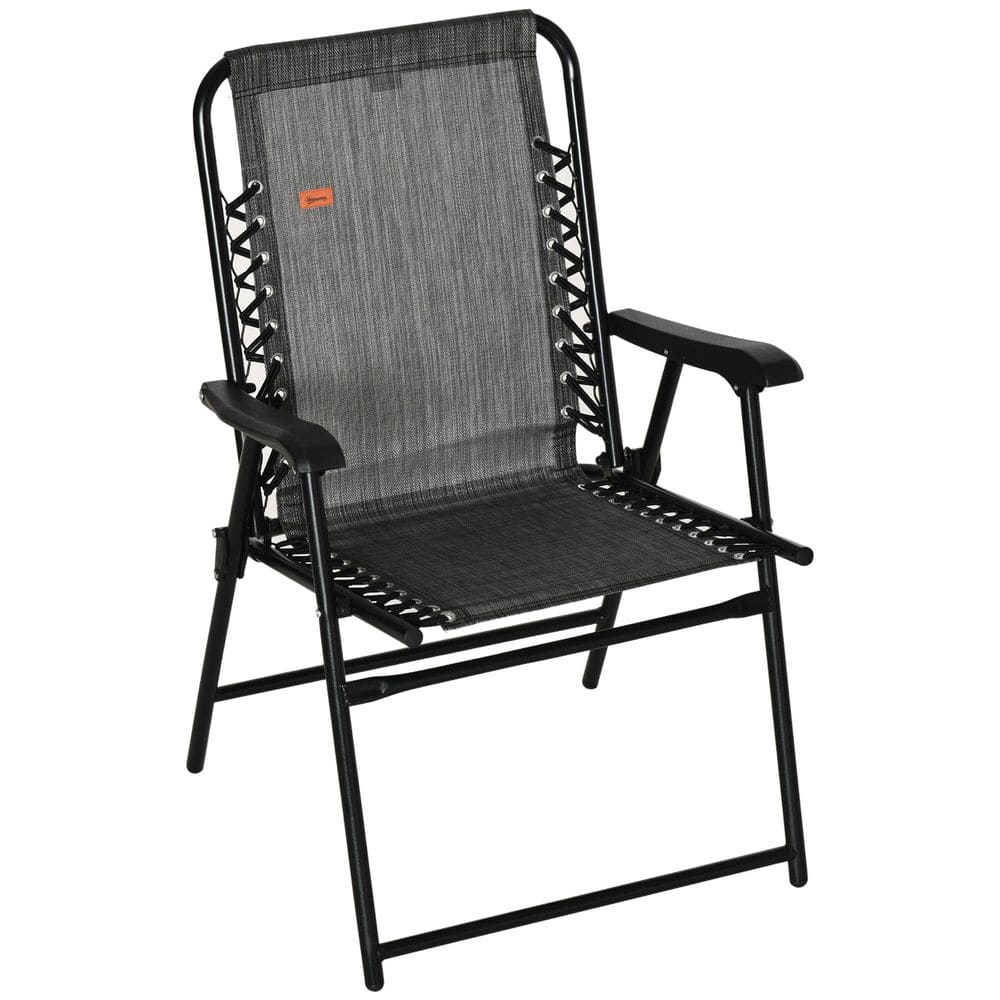 Gray Metal Patio Folding Chair, Outdoor Bungee Sling Chair, Portable Lawn Chair price history on PriceWatchPro