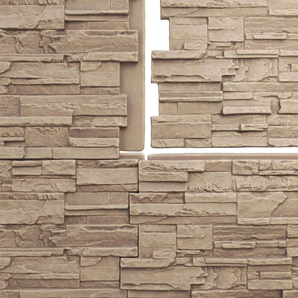 Valley Spring Faux Stone Panel in Light Brown