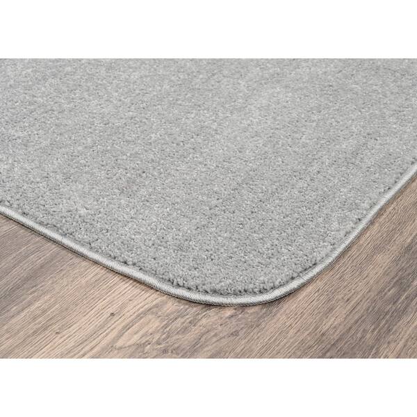 Gramercy 24 in. x 40 in. Silver Plush Bath Rug