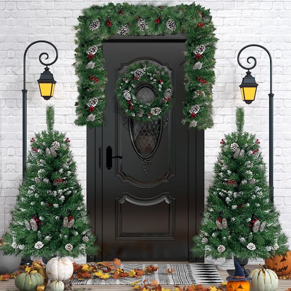 Cesicia 36 in. x 26 in. Christmas Tree Arbor 4-Piece Set with LED