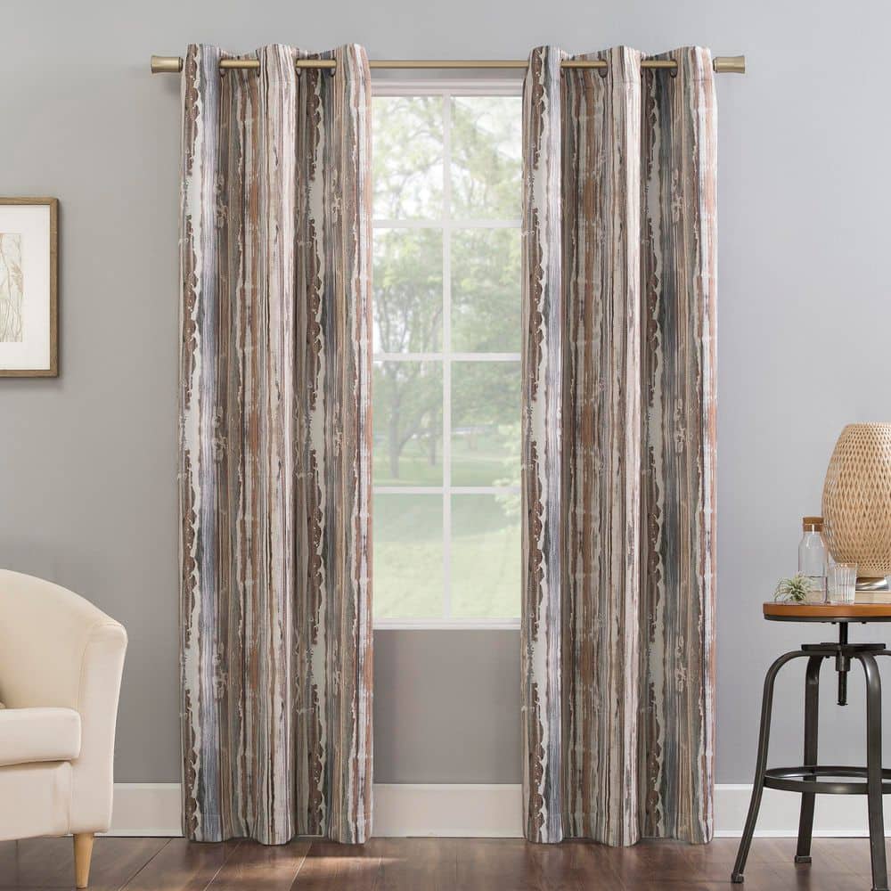 Allegory Abstract Cedar Orange Polyester 40 in. W x 84 in. L Grommet Blackout Curtain (Single Panel) price history on PriceWatchPro