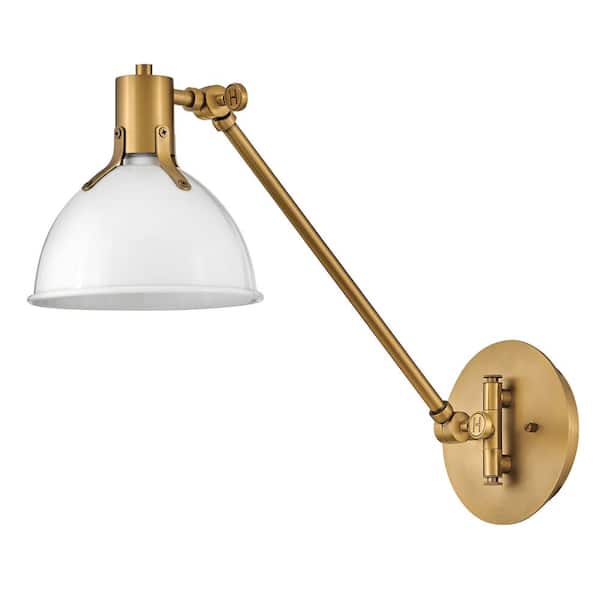 HINKLEY Argo 7.0 in. 1-Light Polished White Wall Sconce