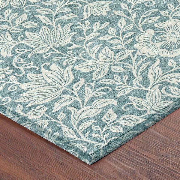 Chantille Machine Washable Indoor/Outdoor Abstract ACN2572 Teal 3 ft. x 4 ft. Area Rug