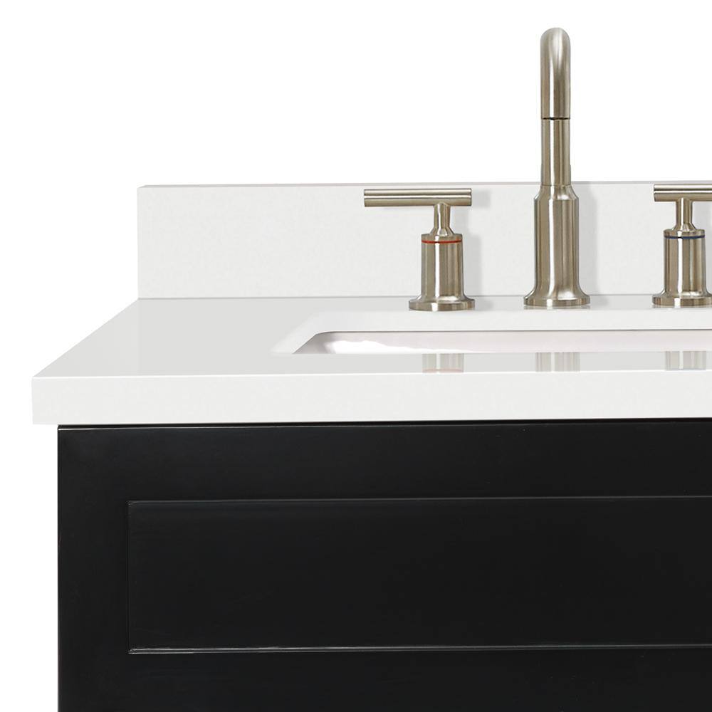 Hamlet 73" Black Wood Double Vanity with Quartz Top