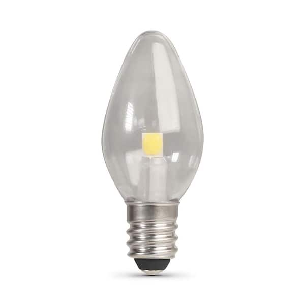 Tilsyneladende slids Indskrive Feit Electric 7-Watt Equivalent C7 2700K Clear LED E12 Night Light Bulb  (12-Pack) BP7C7827LED/2/HDRP/6 - The Home Depot
