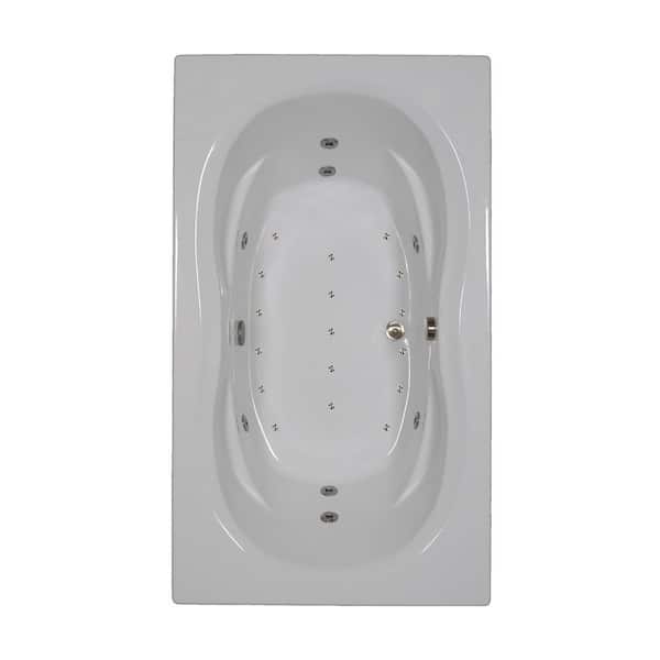 Comfortflo 72 in. x 42 in. Acrylic Rectangular Alcove Whirlpool and Air Bathtub with Center Drain in Bone