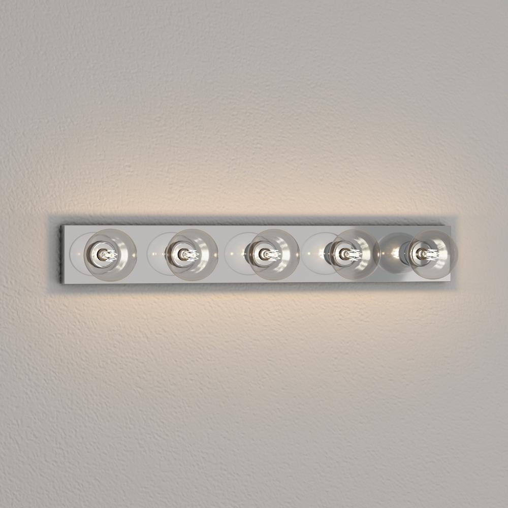 Broadway 5-Light Polished Chrome Steel Vanity Light
