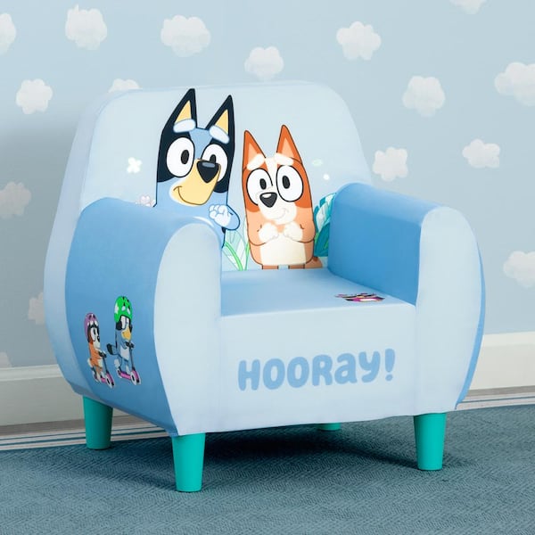 Delta Children Bluey Foam Chair for Kids, Blue