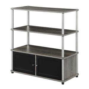 Designs2Go Highboy 34.5 in Weathered Gray TV Stand fits up to 40 in. TV with Storage Cabinets