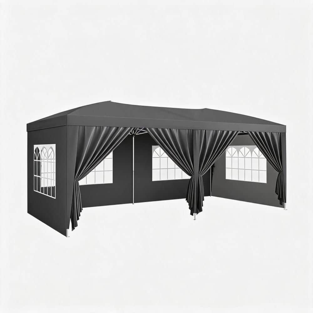 Heavy Duty Gray 10x20 ft.Pop Up Canopy Tent with 6 Removable Sidewalls,Easy Up Commercial Canopy Tents price history on PriceWatchPro
