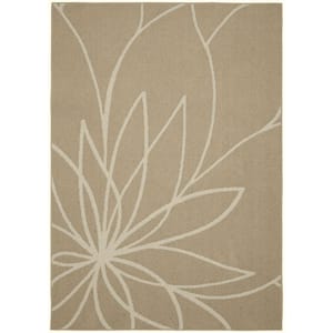 Grand Floral Tan/Ivory 5 ft. x 7 ft. Area Rug