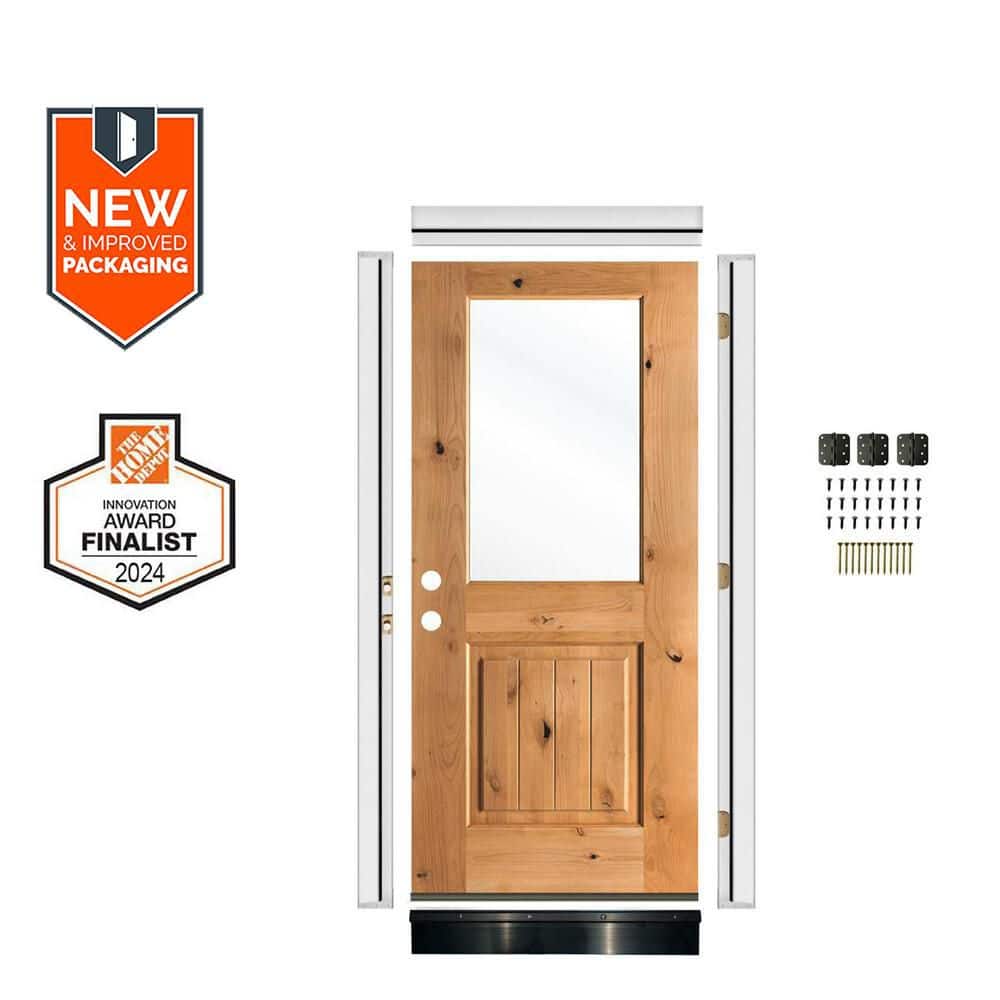 Krosswood Doors 32in.x80in. RH Half Clear Glass Clear Stain