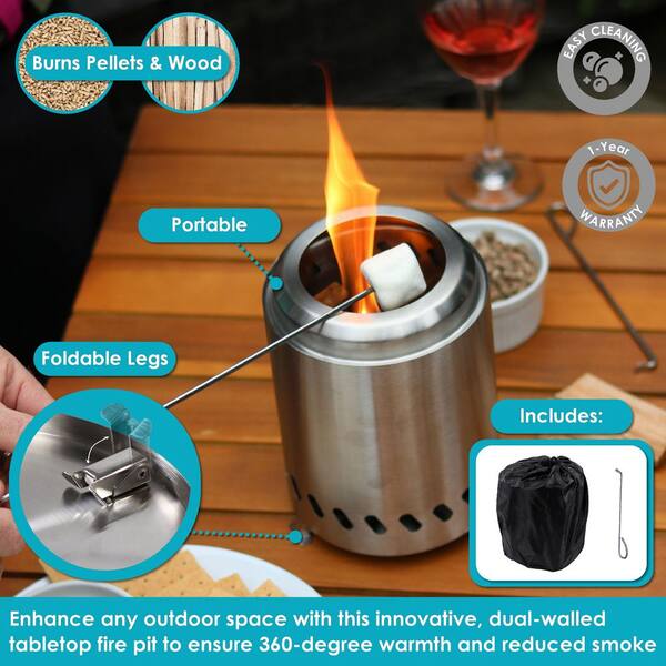 Sunnydaze 8 in. H x 5.5 in. Dia Stainless Steel Tabletop Sunnydaze 8 in. H x 5.5 in. Dia Stainless Steel Tabletop