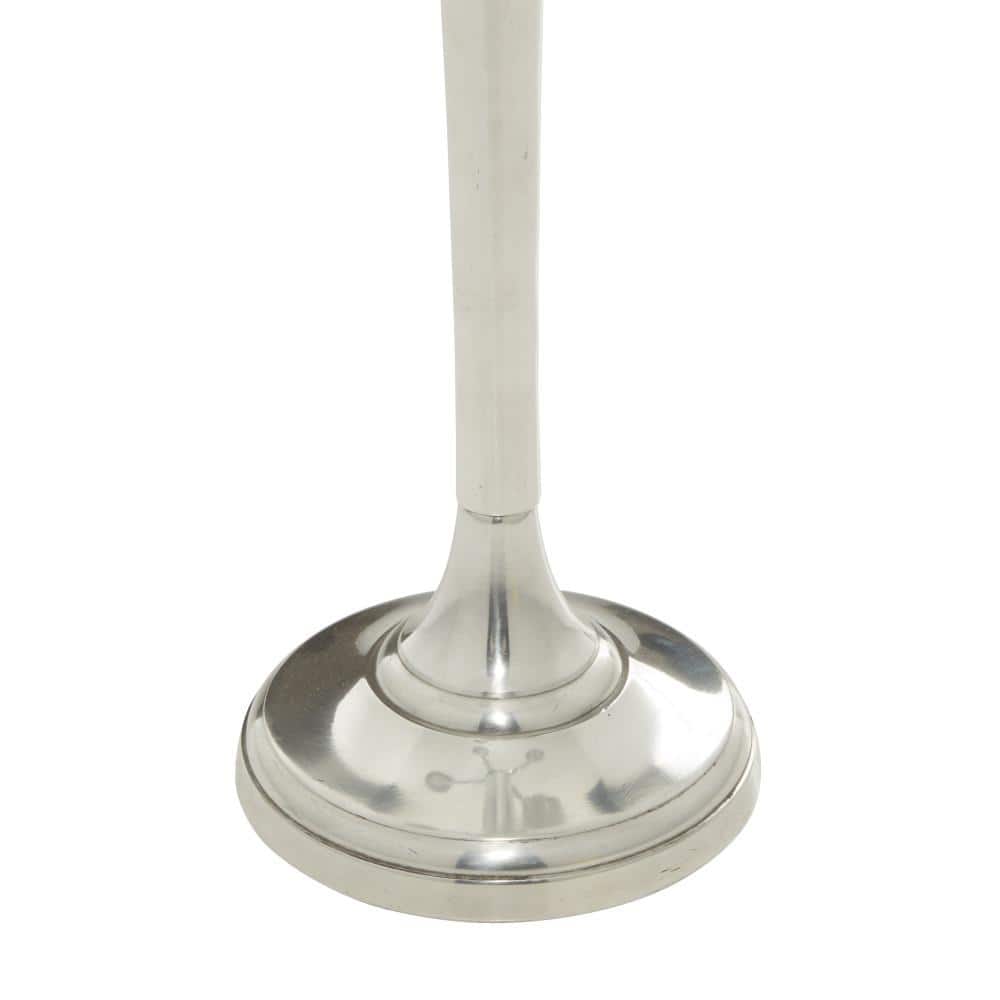 Tall Silver Aluminum 5-Holder Traditional Candelabra