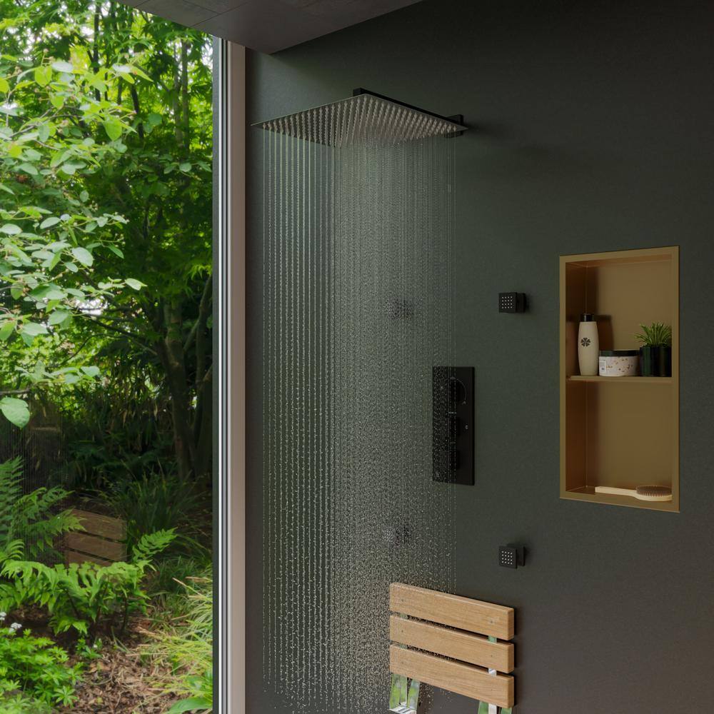 Brushed Gold Stainless Steel Double Shelf Shower Niche