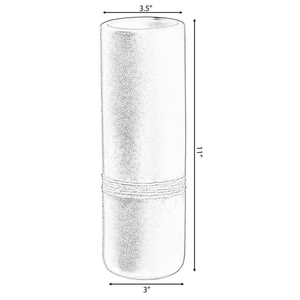 Elegant Cylinder Ceramic Table Vase in Black with Decorative Rope