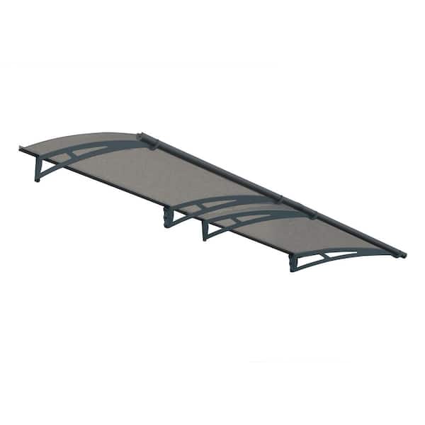 Aquila 3 ft. x 10 ft. Gray/Solar Gray Door and Window Fixed Awning